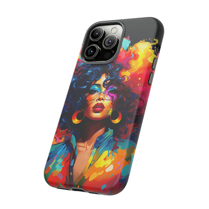 Rainbow Diva Phone Case, iPhone 15, Samsung Galaxy, Google Pixel, African American Phone Case, Black Girl Gift, Melanin Phone Case