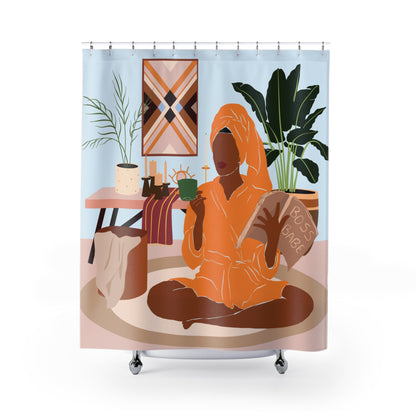 Abstract Boho African American Shower Curtain