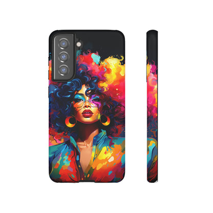 Rainbow Diva Phone Case, iPhone 15, Samsung Galaxy, Google Pixel, African American Phone Case, Black Girl Gift, Melanin Phone Case