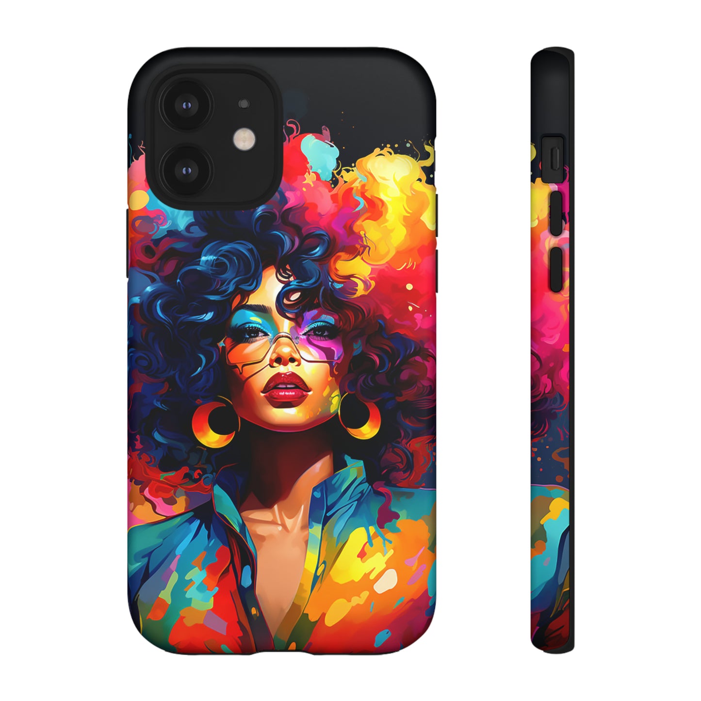 Rainbow Diva Phone Case, iPhone 15, Samsung Galaxy, Google Pixel, African American Phone Case, Black Girl Gift, Melanin Phone Case