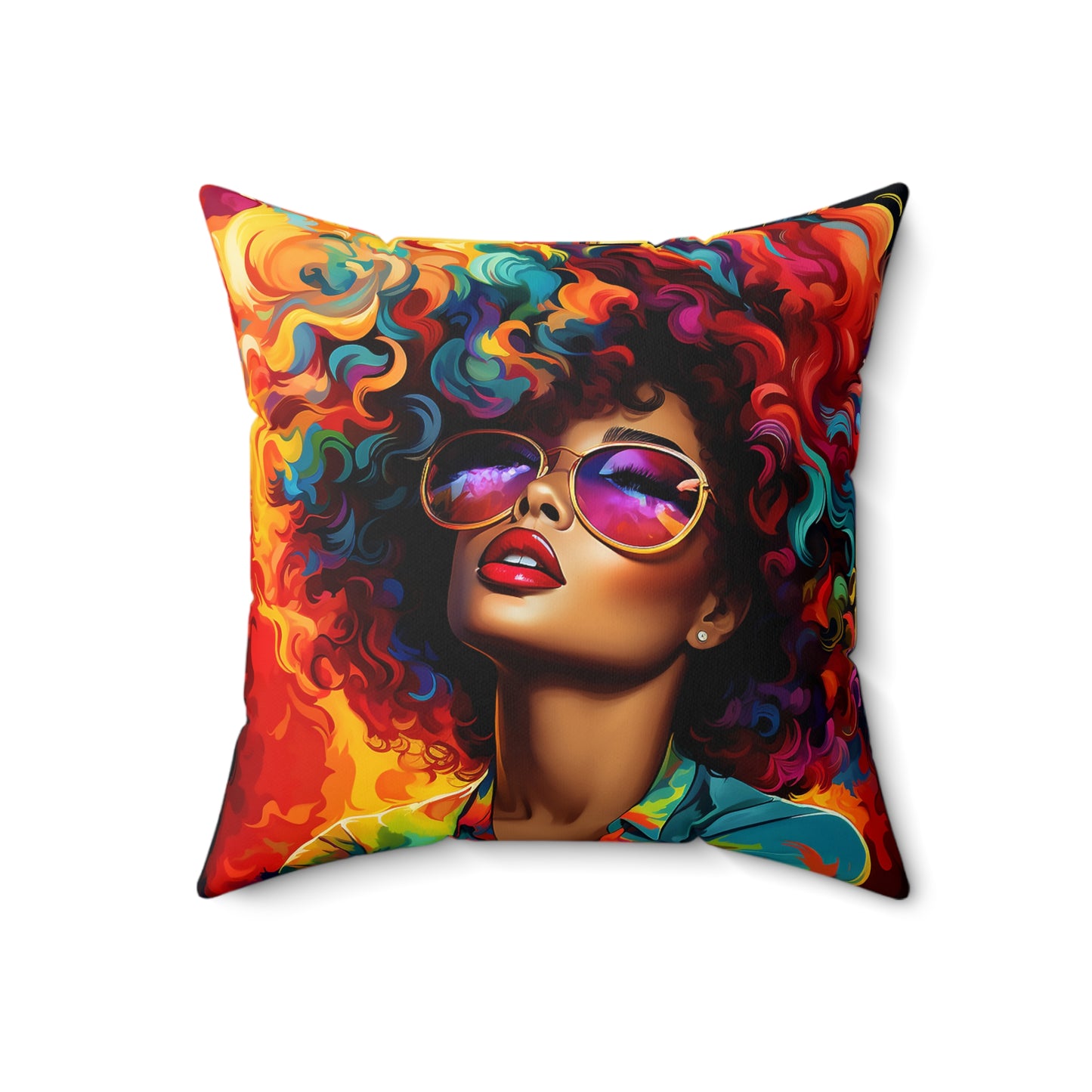 Colorful Beauty African American Pillow