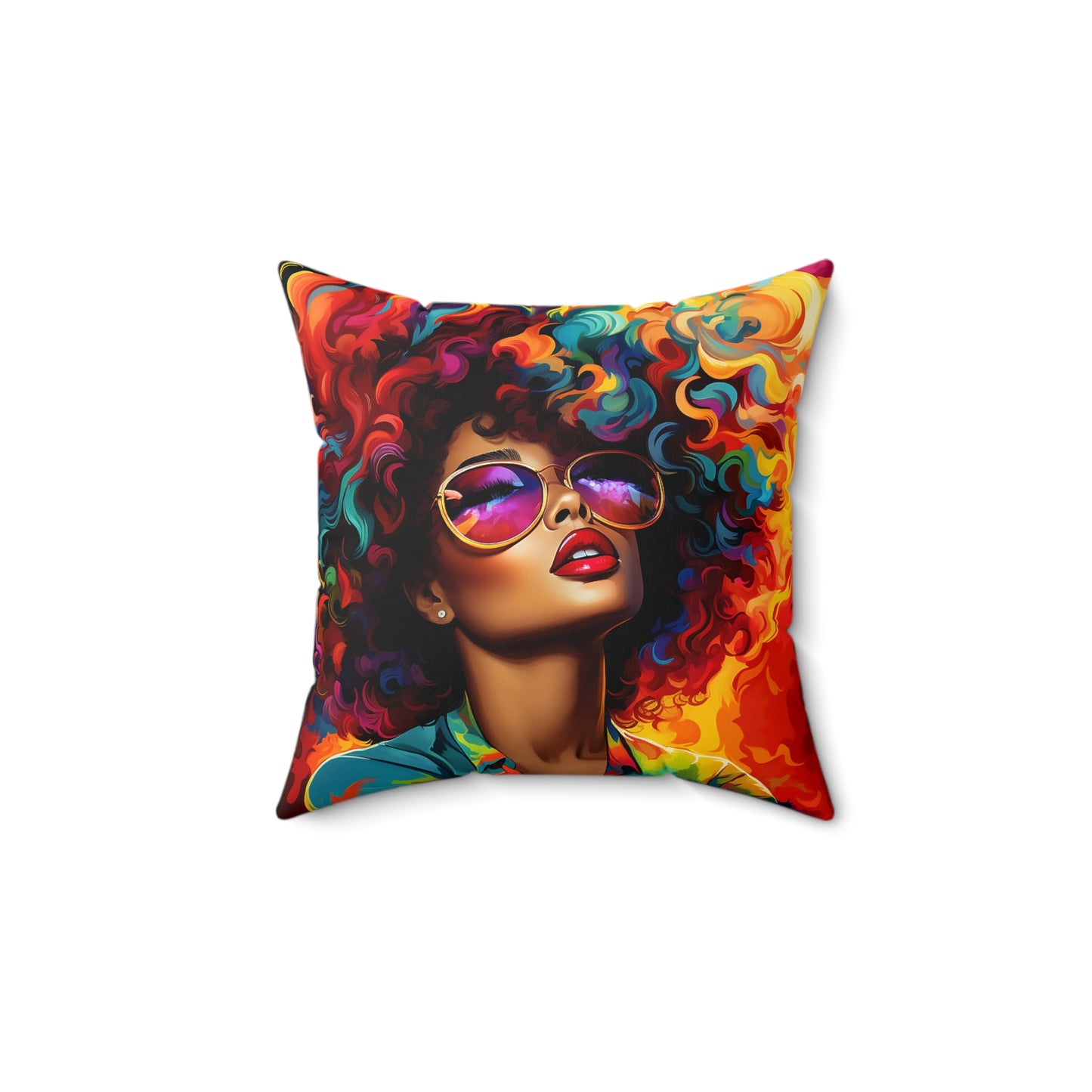 Colorful Beauty African American Pillow