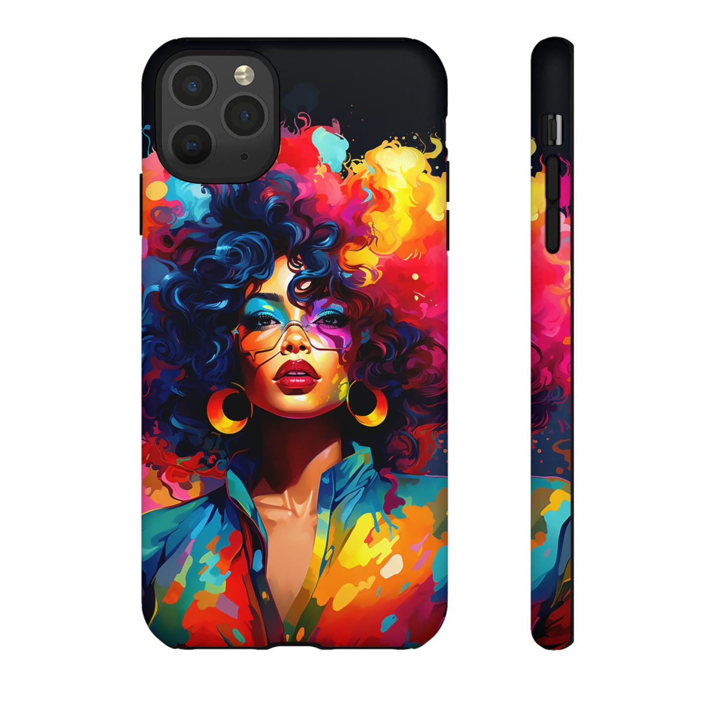 Rainbow Diva Phone Case, iPhone 15, Samsung Galaxy, Google Pixel, African American Phone Case, Black Girl Gift, Melanin Phone Case