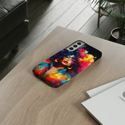 Rainbow Diva Phone Case, iPhone 15, Samsung Galaxy, Google Pixel, African American Phone Case, Black Girl Gift, Melanin Phone Case