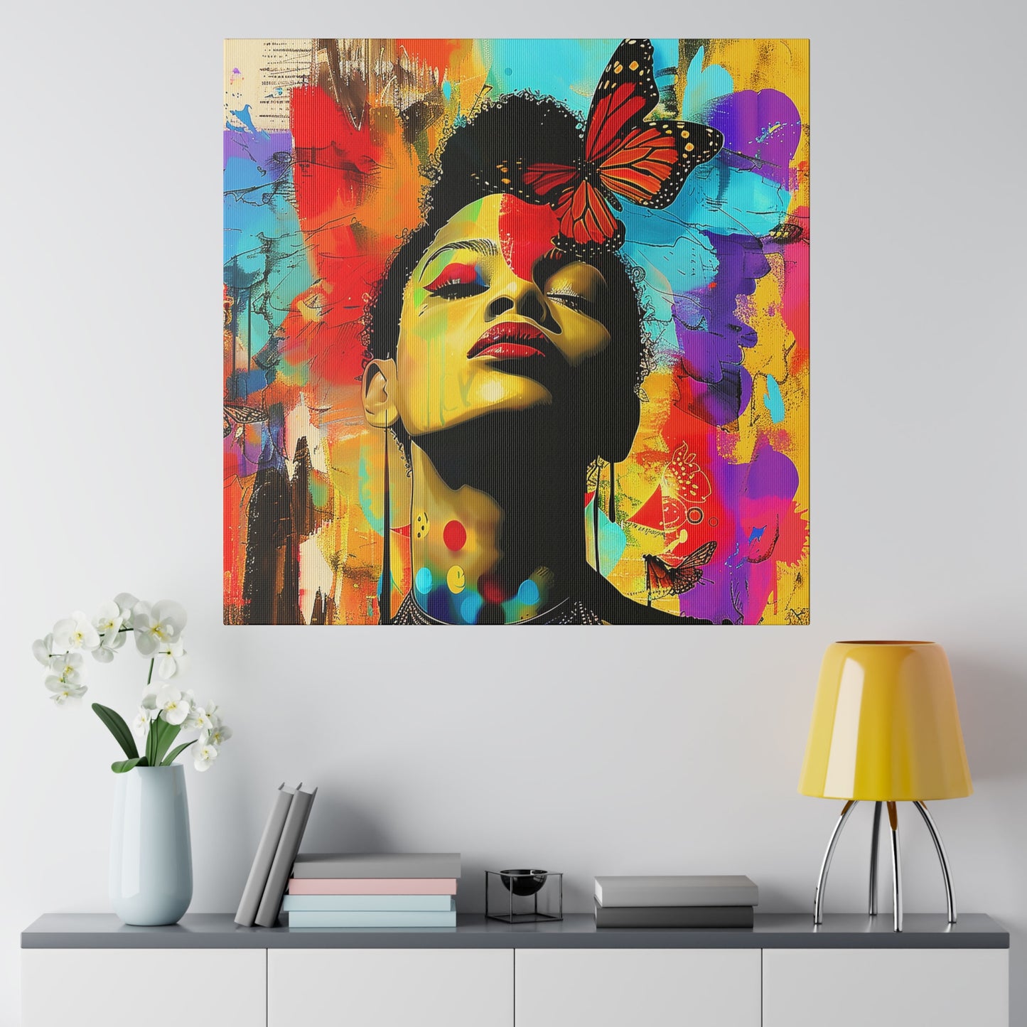 Butterfly Beauty African American Canvas Art