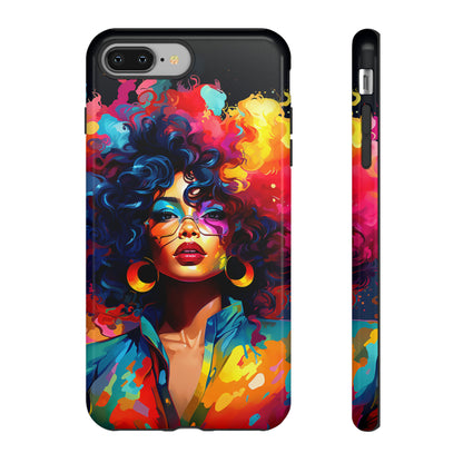 Rainbow Diva Phone Case, iPhone 15, Samsung Galaxy, Google Pixel, African American Phone Case, Black Girl Gift, Melanin Phone Case