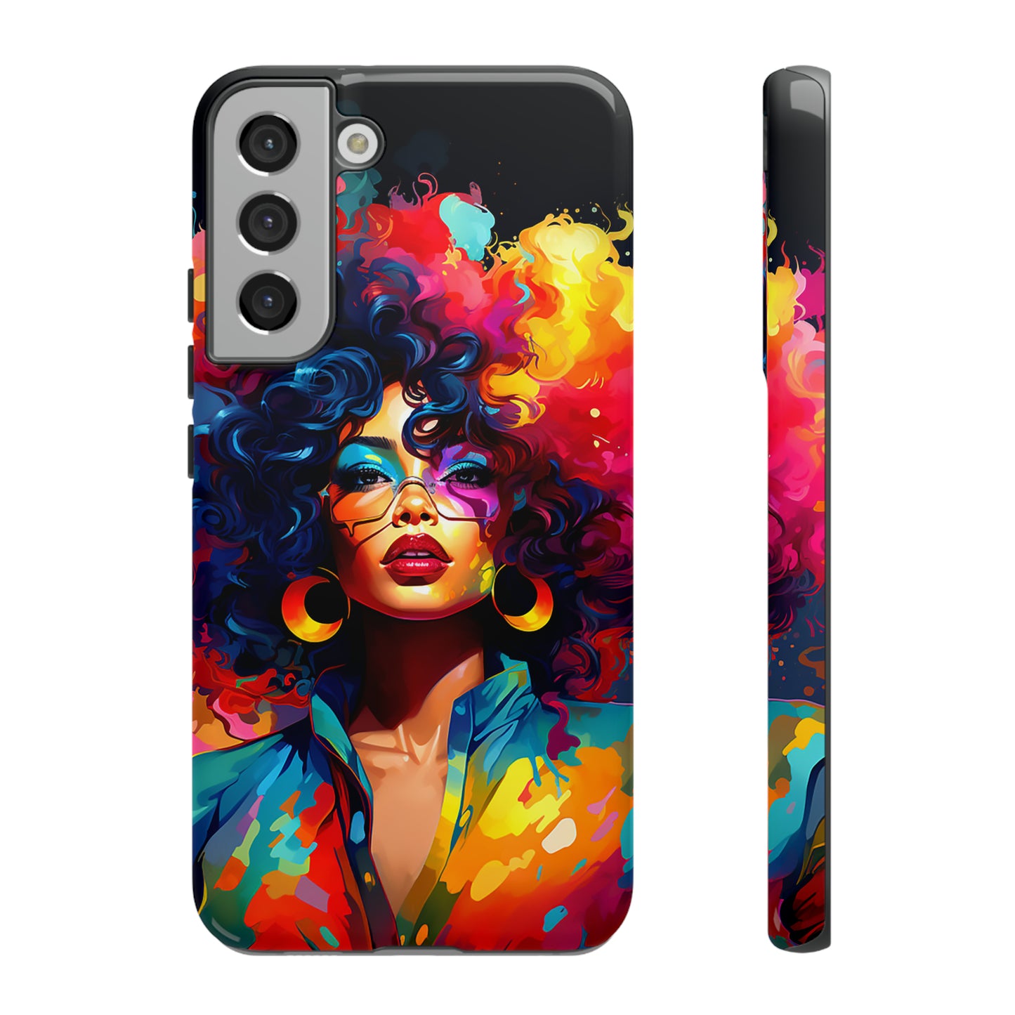 Rainbow Diva Phone Case, iPhone 15, Samsung Galaxy, Google Pixel, African American Phone Case, Black Girl Gift, Melanin Phone Case