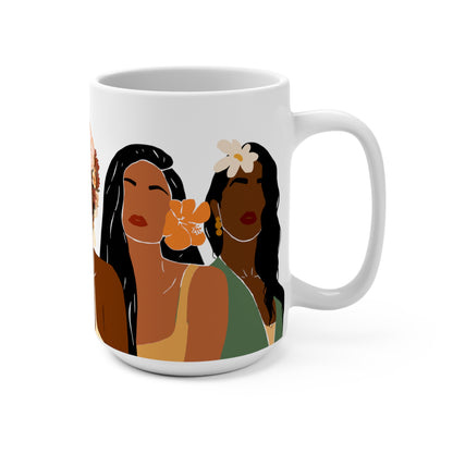 Melanin Flower Girls African American Mug 15oz