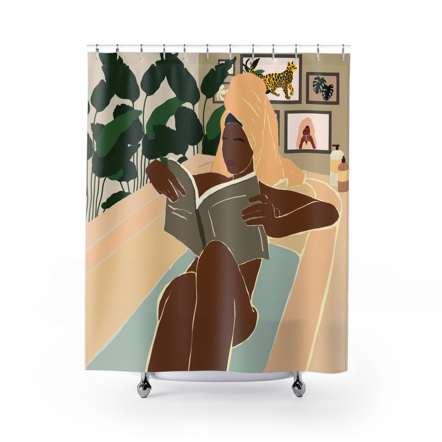 Boho Chic African American Shower Curtain