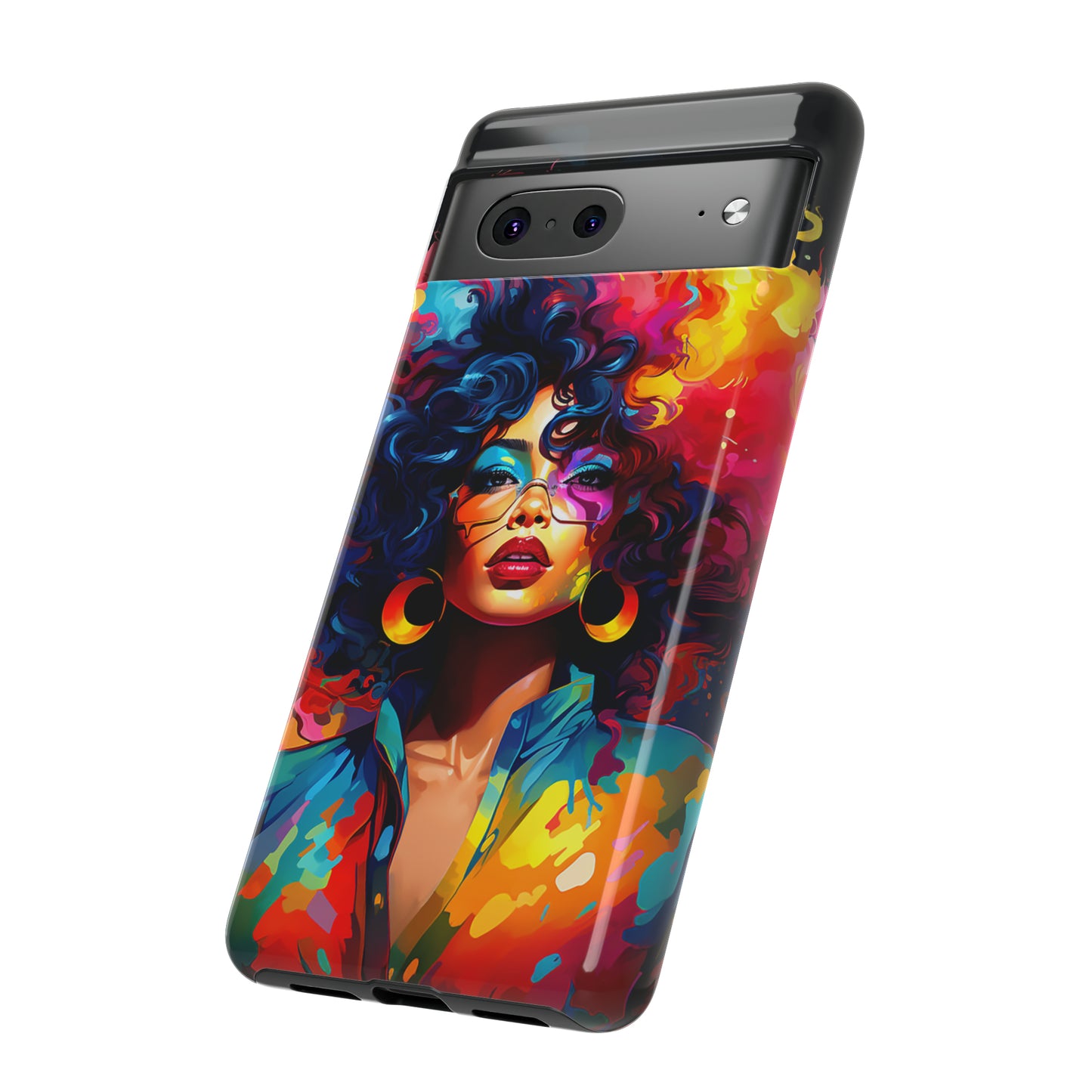 Rainbow Diva Phone Case, iPhone 15, Samsung Galaxy, Google Pixel, African American Phone Case, Black Girl Gift, Melanin Phone Case