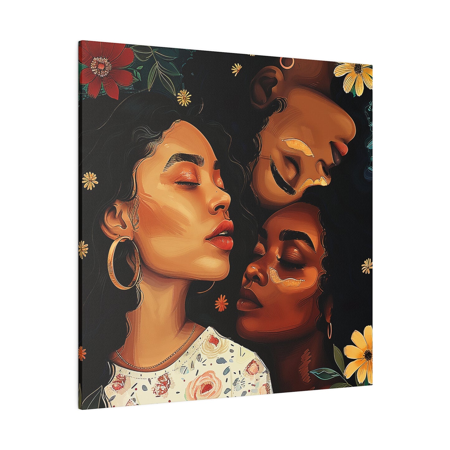 Melanin Chic Women Abstract African American Canvas Art