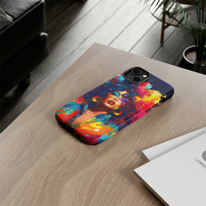 Rainbow Diva Phone Case, iPhone 15, Samsung Galaxy, Google Pixel, African American Phone Case, Black Girl Gift, Melanin Phone Case