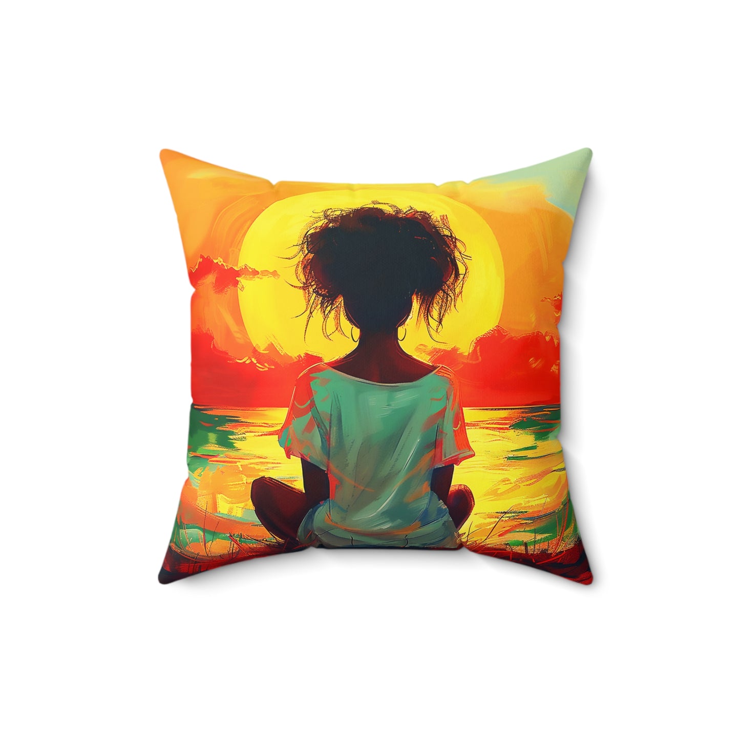 Sun Gazing African American Pillow