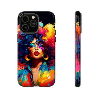 Rainbow Diva Phone Case, iPhone 15, Samsung Galaxy, Google Pixel, African American Phone Case, Black Girl Gift, Melanin Phone Case