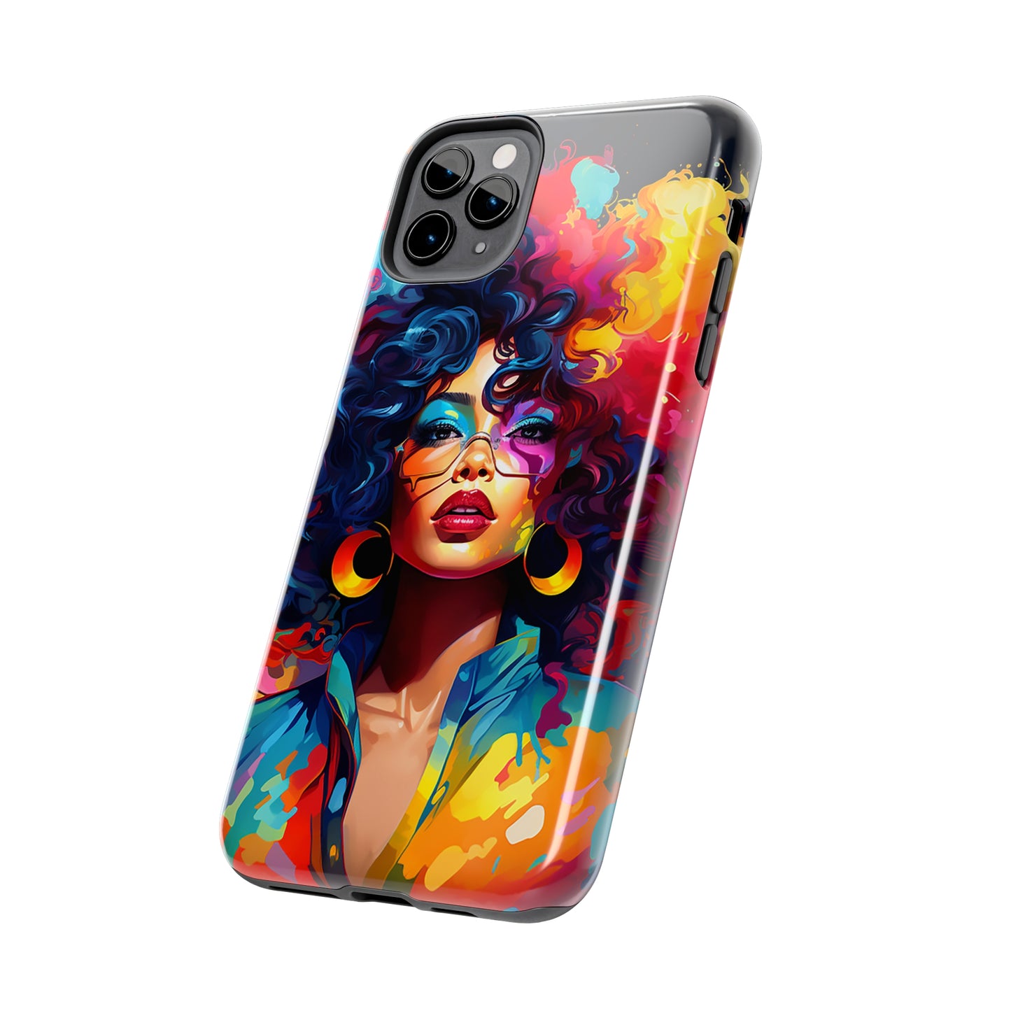 Rainbow Diva Phone Case, iPhone 14, iPhone 13, iPhone12 Phone Case, African American Phone Case, Black Girl Gift, Melanin Phone Case