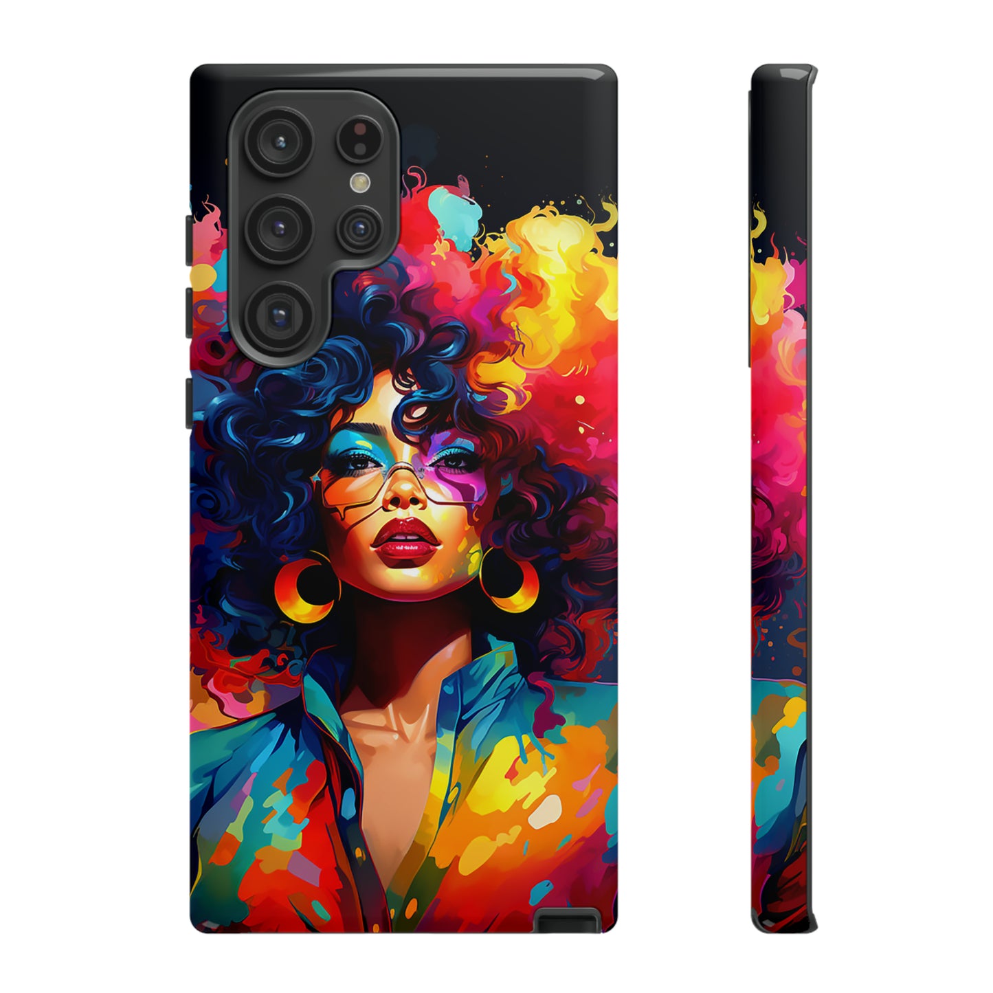 Rainbow Diva Phone Case, iPhone 15, Samsung Galaxy, Google Pixel, African American Phone Case, Black Girl Gift, Melanin Phone Case