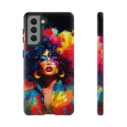 Rainbow Diva Phone Case, iPhone 15, Samsung Galaxy, Google Pixel, African American Phone Case, Black Girl Gift, Melanin Phone Case