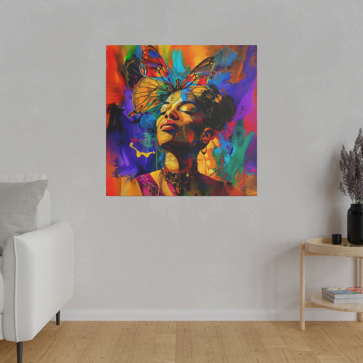 Butterfly Beauty African American Canvas Art