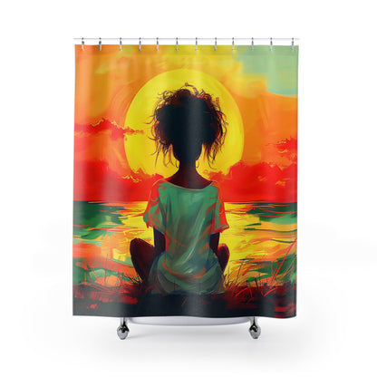 Sun Gazing African American Shower Curtain