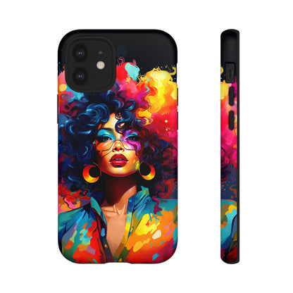 Rainbow Diva Phone Case, iPhone 15, Samsung Galaxy, Google Pixel, African American Phone Case, Black Girl Gift, Melanin Phone Case