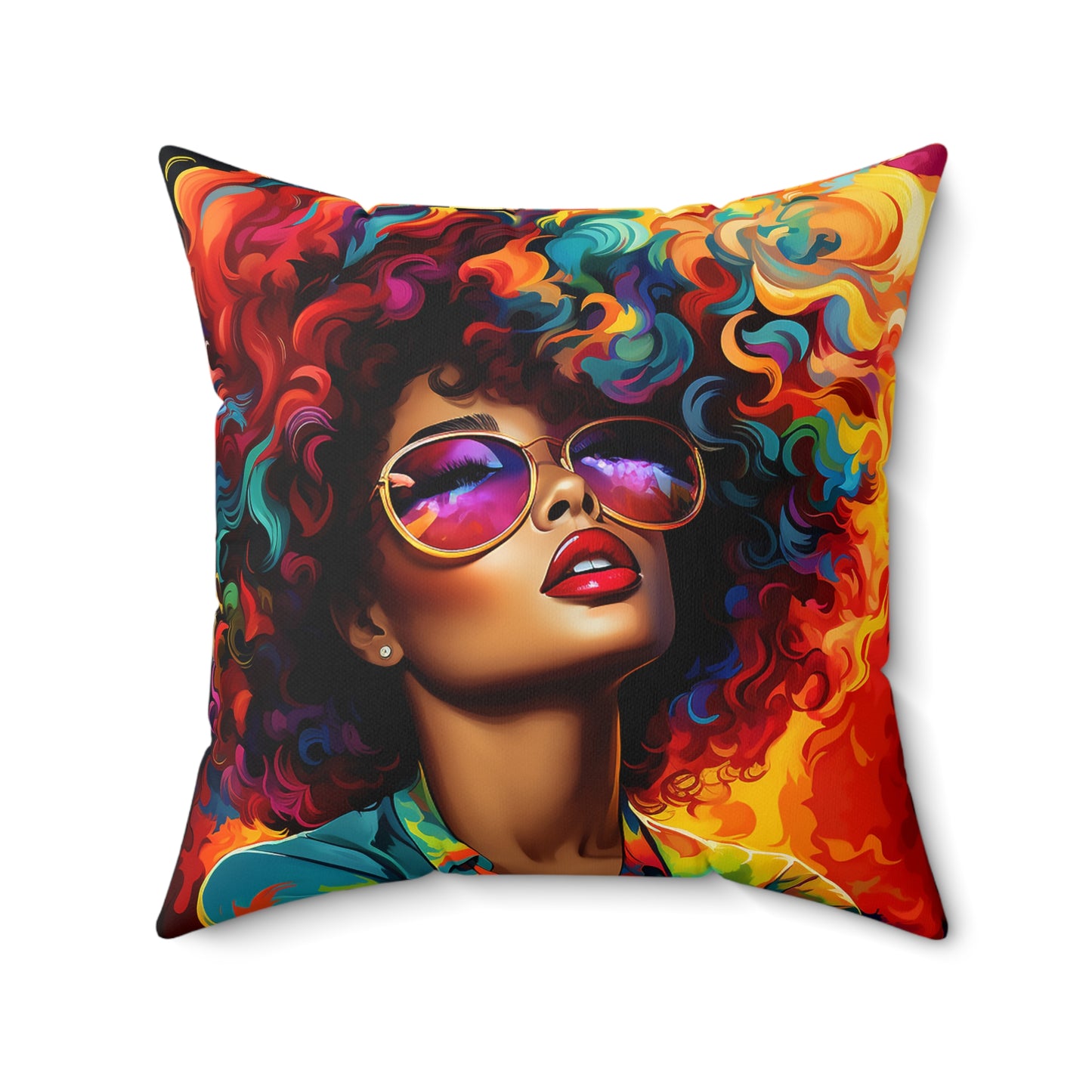 Colorful Beauty African American Pillow