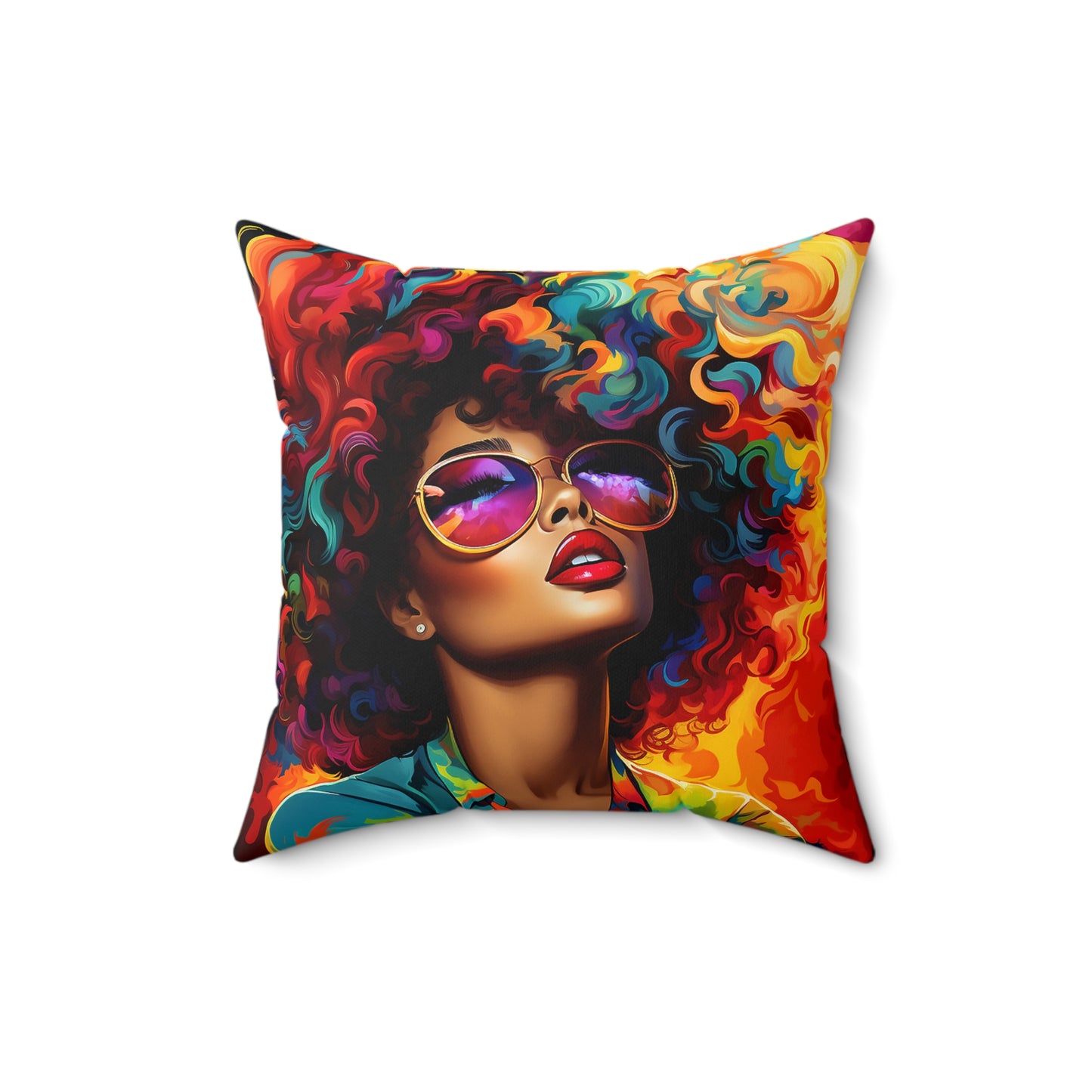 Colorful Beauty African American Pillow