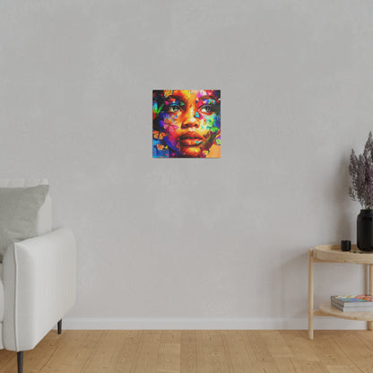 Butterfly Girl Abstract African American Canvas Art