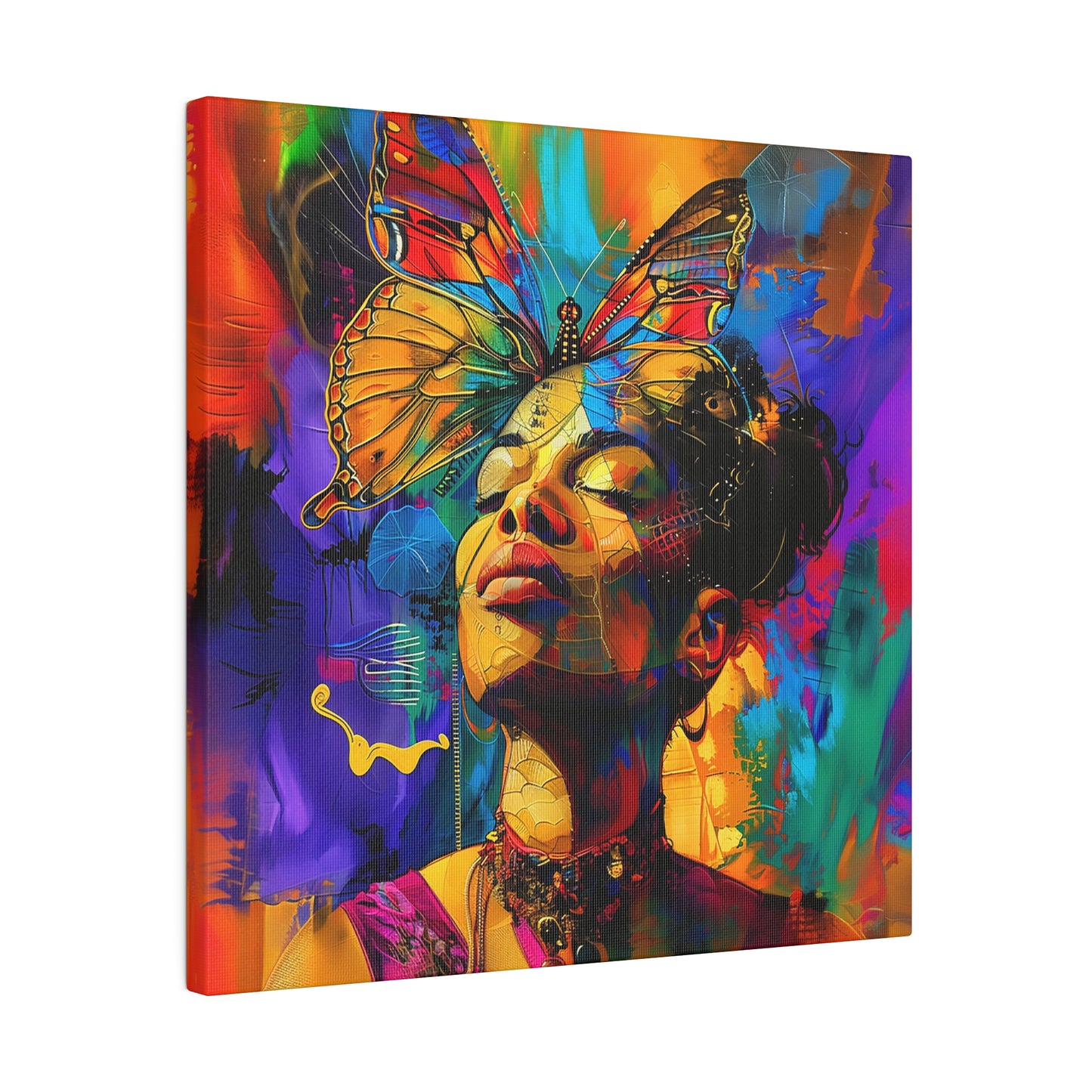 Butterfly Beauty African American Canvas Art