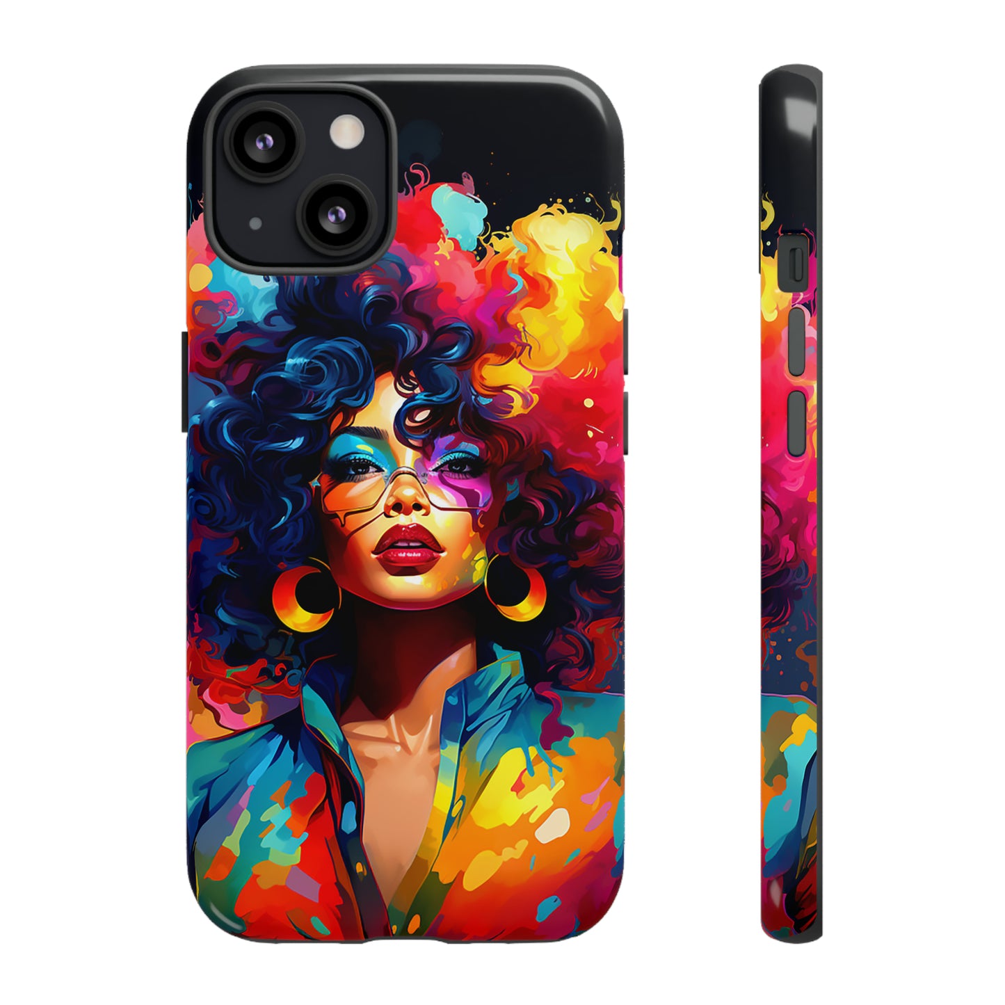 Rainbow Diva Phone Case, iPhone 15, Samsung Galaxy, Google Pixel, African American Phone Case, Black Girl Gift, Melanin Phone Case