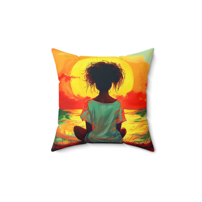 Sun Gazing African American Pillow