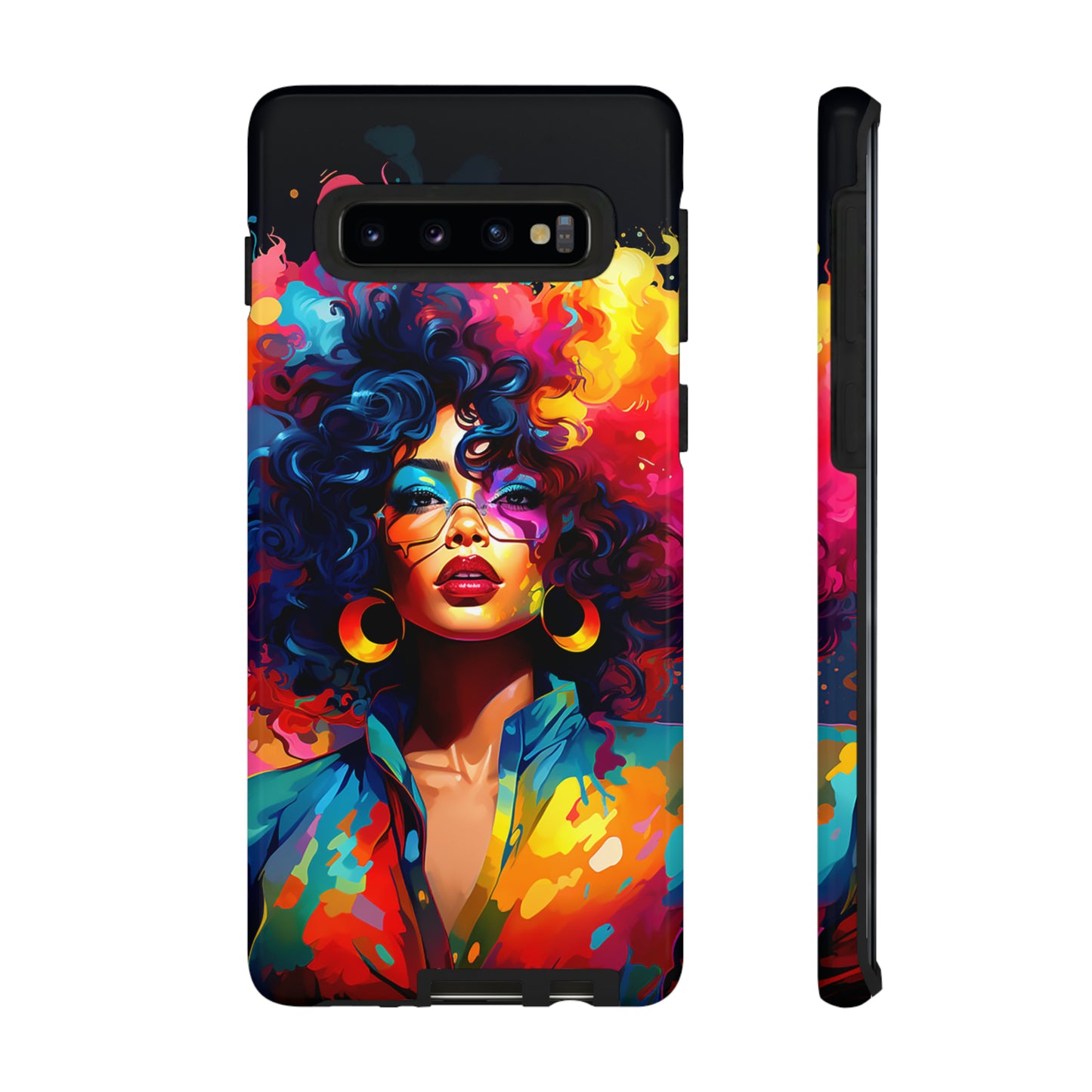 Rainbow Diva Phone Case, iPhone 15, Samsung Galaxy, Google Pixel, African American Phone Case, Black Girl Gift, Melanin Phone Case