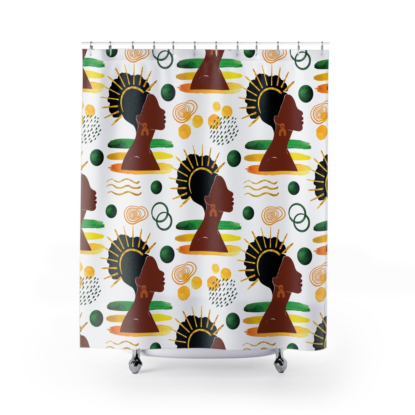 Black Queen Boho African American Shower Curtain