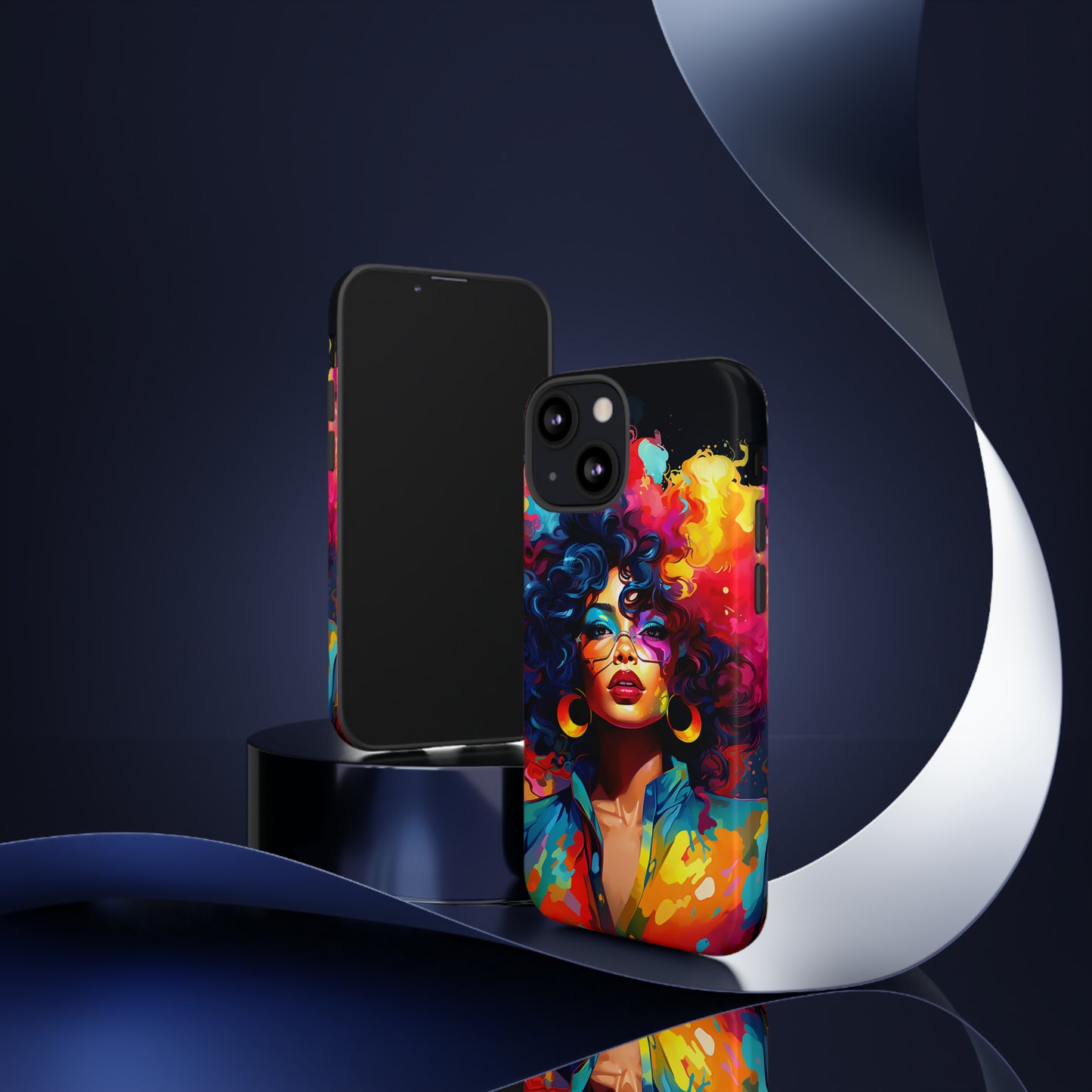 Rainbow Diva Phone Case, iPhone 15, Samsung Galaxy, Google Pixel, African American Phone Case, Black Girl Gift, Melanin Phone Case