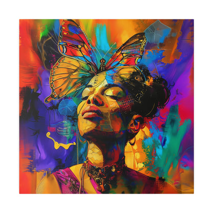 Butterfly Beauty African American Canvas Art