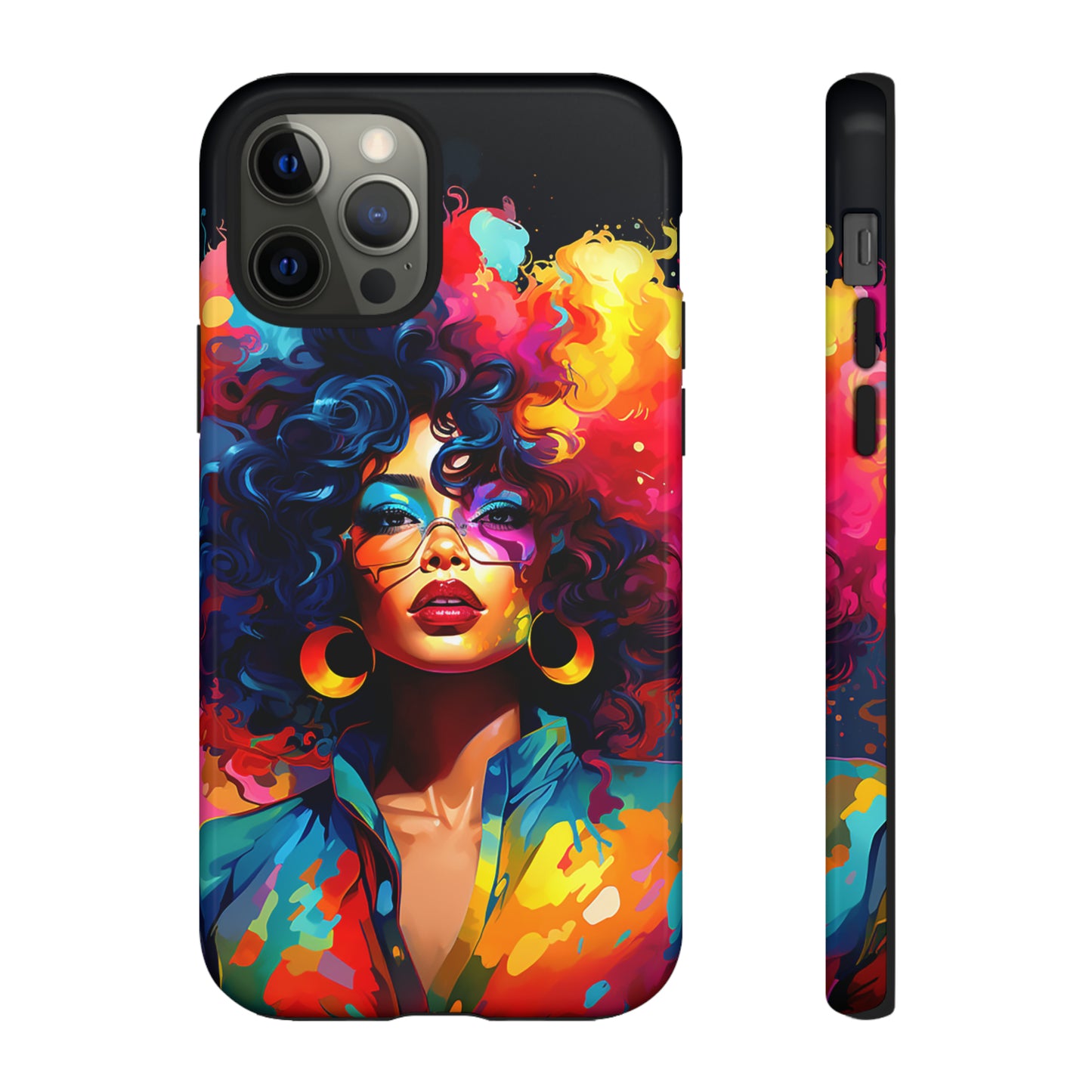 Rainbow Diva Phone Case, iPhone 15, Samsung Galaxy, Google Pixel, African American Phone Case, Black Girl Gift, Melanin Phone Case