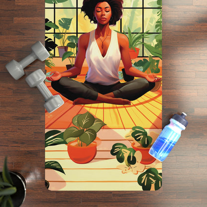 Melanin Meditation Yoga Mat, African American Pilates Yoga Mat, Pilates Mat, Black Girl Workout Mat, Gift for Black Women