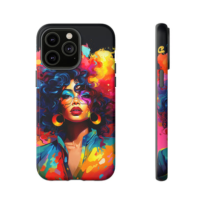 Rainbow Diva Phone Case, iPhone 15, Samsung Galaxy, Google Pixel, African American Phone Case, Black Girl Gift, Melanin Phone Case