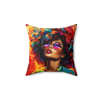 Colorful Beauty African American Pillow