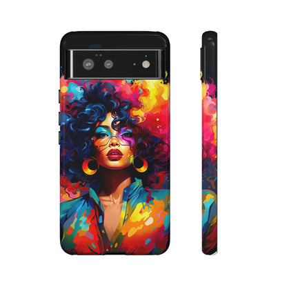 Rainbow Diva Phone Case, iPhone 15, Samsung Galaxy, Google Pixel, African American Phone Case, Black Girl Gift, Melanin Phone Case