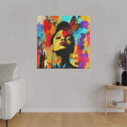 Butterfly Beauty African American Canvas Art