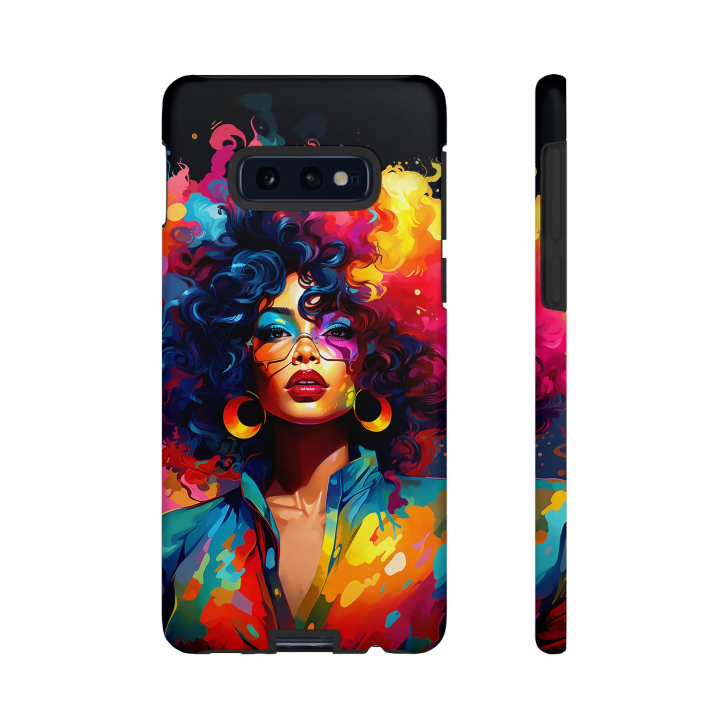 Rainbow Diva Phone Case, iPhone 15, Samsung Galaxy, Google Pixel, African American Phone Case, Black Girl Gift, Melanin Phone Case