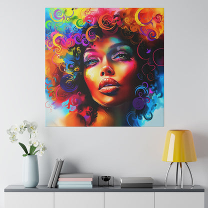 Colorful Beauty African American Canvas Art