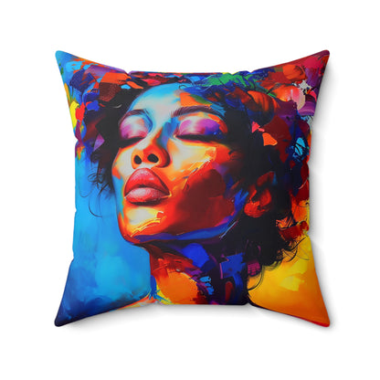 Colorful Melanin Abstract African American Pillow