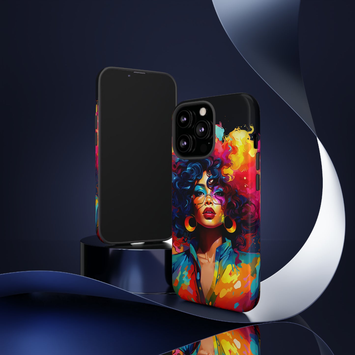 Rainbow Diva Phone Case, iPhone 15, Samsung Galaxy, Google Pixel, African American Phone Case, Black Girl Gift, Melanin Phone Case