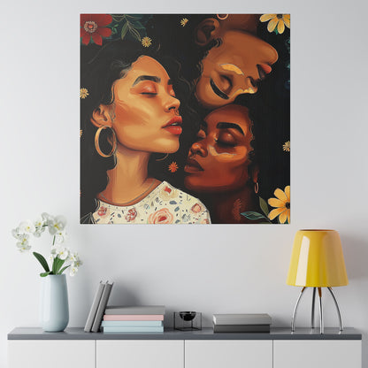 Melanin Chic Women Abstract African American Canvas Art