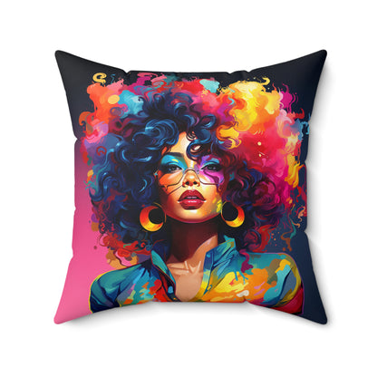 Rainbow Diva African American Pillow