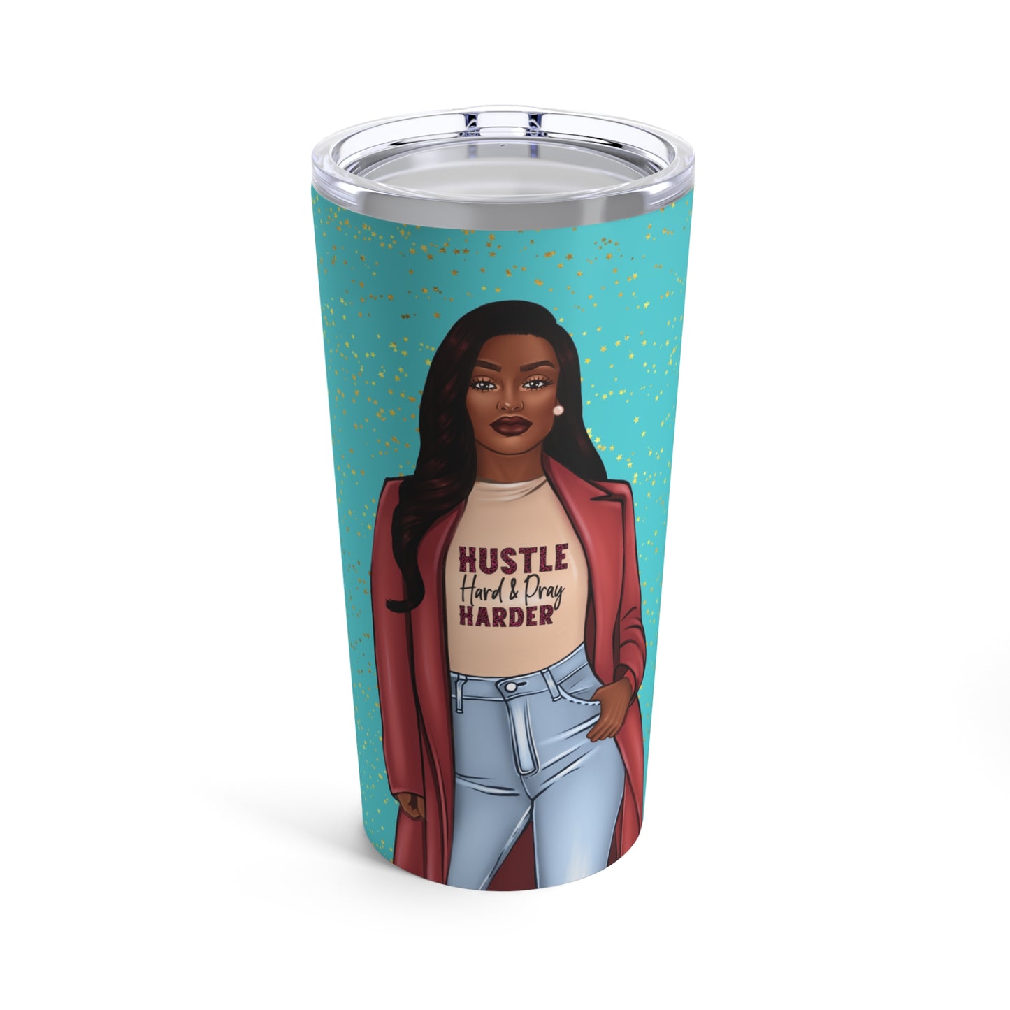 Hustle Hard African American Tumbler 20oz