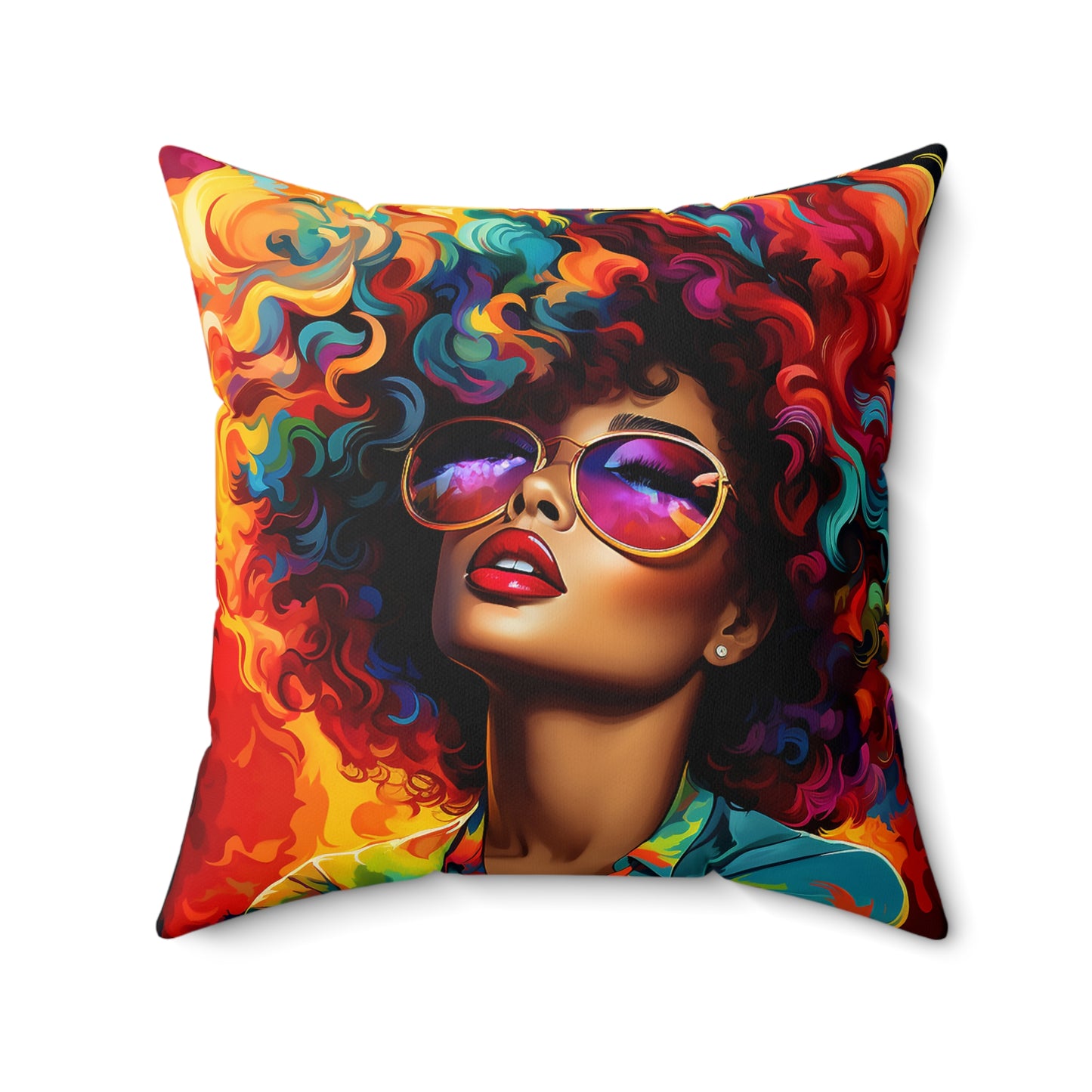 Colorful Beauty African American Pillow