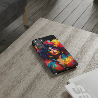 Rainbow Diva Phone Case, iPhone 15, Samsung Galaxy, Google Pixel, African American Phone Case, Black Girl Gift, Melanin Phone Case