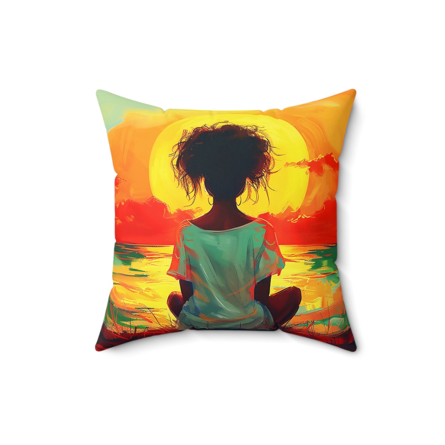 Sun Gazing African American Pillow